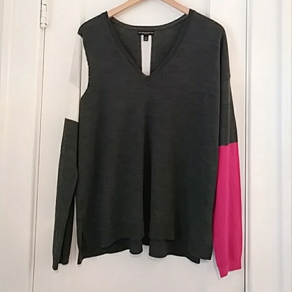Lane Bryant Sweaters - Lane Bryant Merino Wool Color Block Sweater 18/20